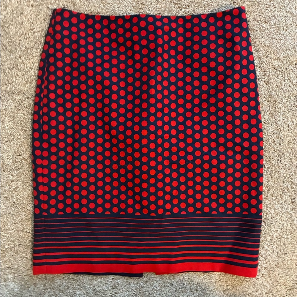 Like new, The Limited Red and Black Polka Dot Pencil Skirt